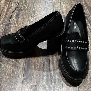 Torrid size 11 Black Studded Platform loafers